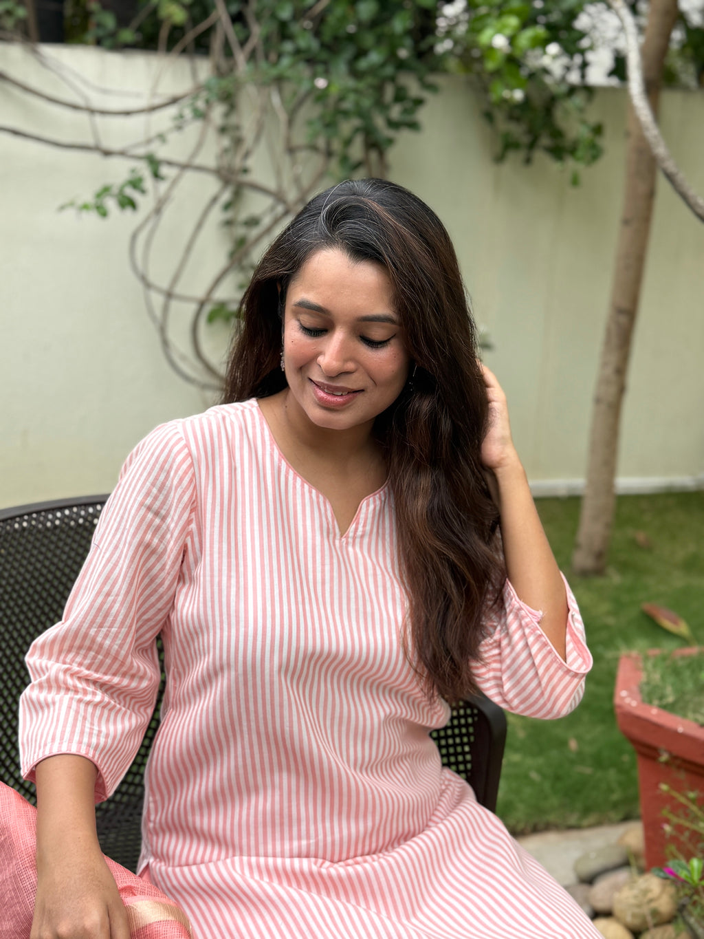 Orange candy Handloom Kurta Set
