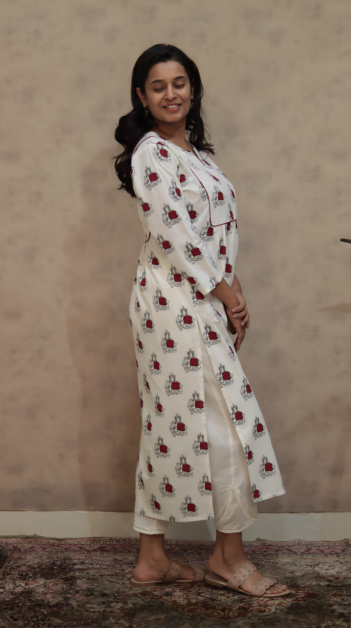 Elephant Print Cotton Kurti | Pure Cotton | KanthaIndia
