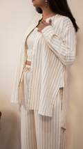 White Stripes Handloom Cotton Co-ord Set | KanthaIndia
