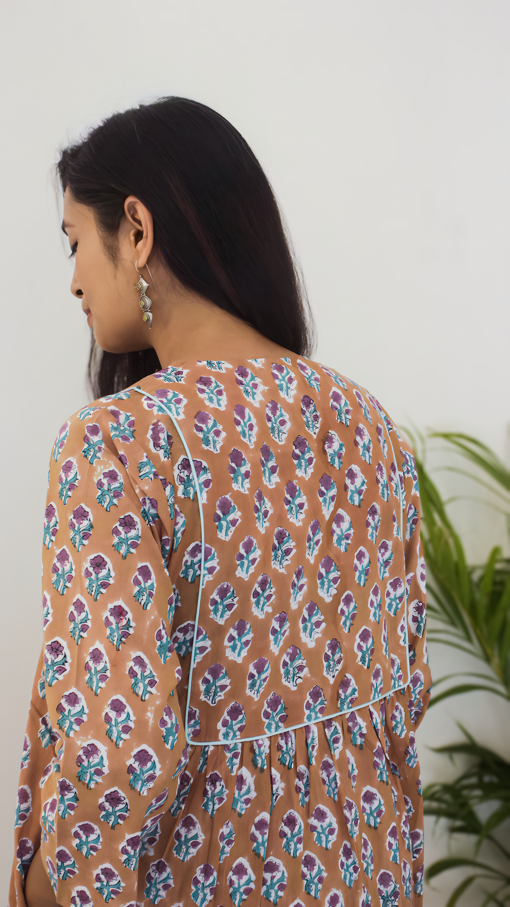 Beige Hand Block Printed Cotton Kurta Set | Clearance Sale | KanthaIndia