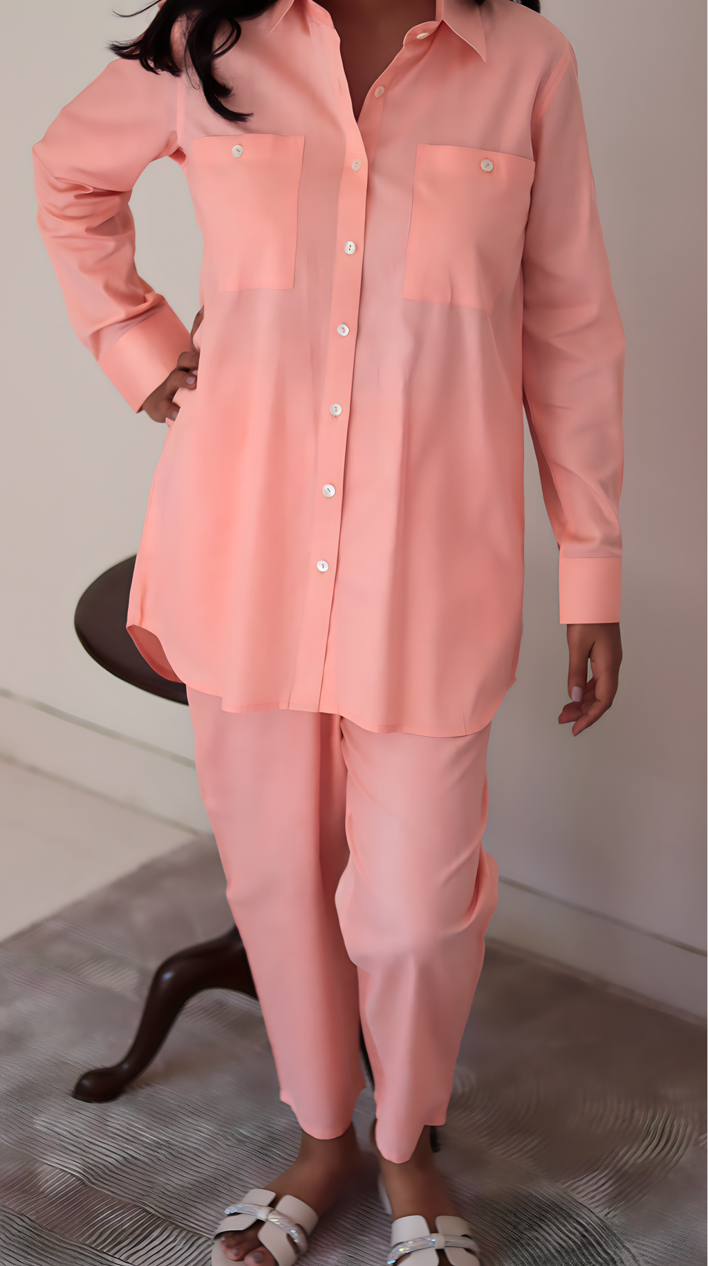Peach Cotton Cord Set | Clearance Sale | With Defects Faded