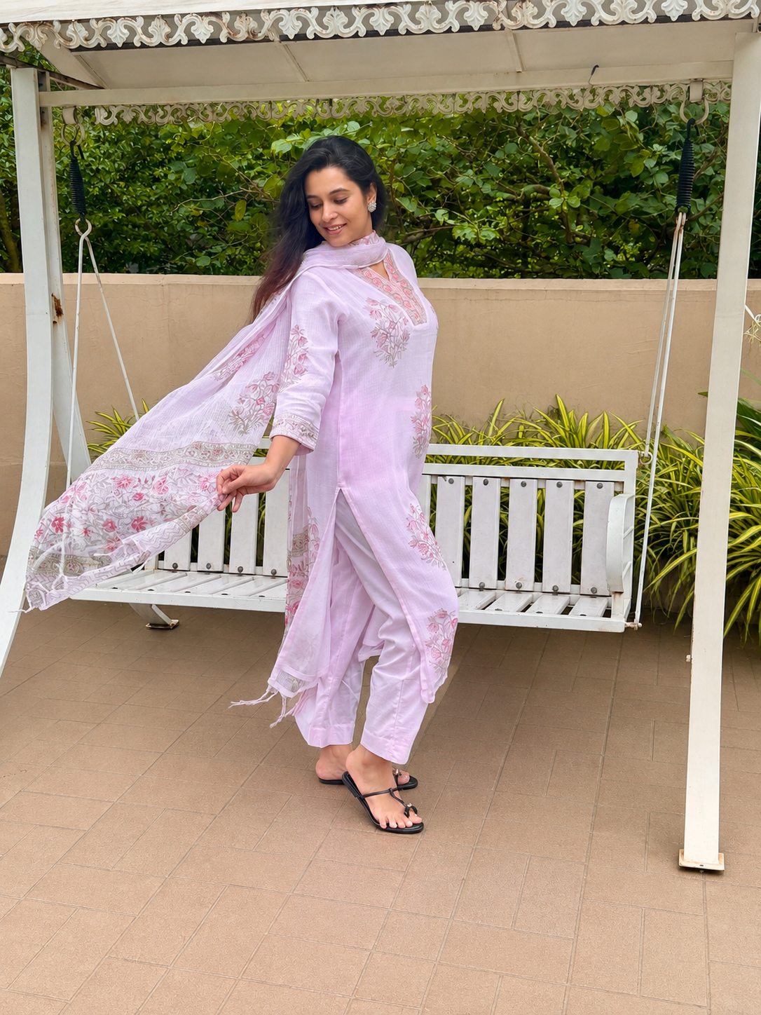Saumya Kota Doria Dupatta Suit Set | KanthaIndia