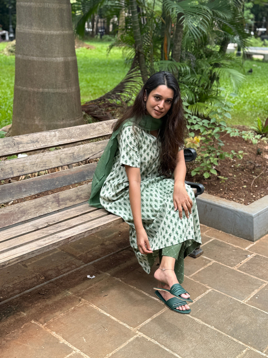 Dhyana Hand Block Print Cotton Kurta Dupatta Set | FADED