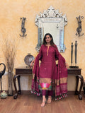 Antara Maroon Jamdani Paithani Unstitched Fabric Set