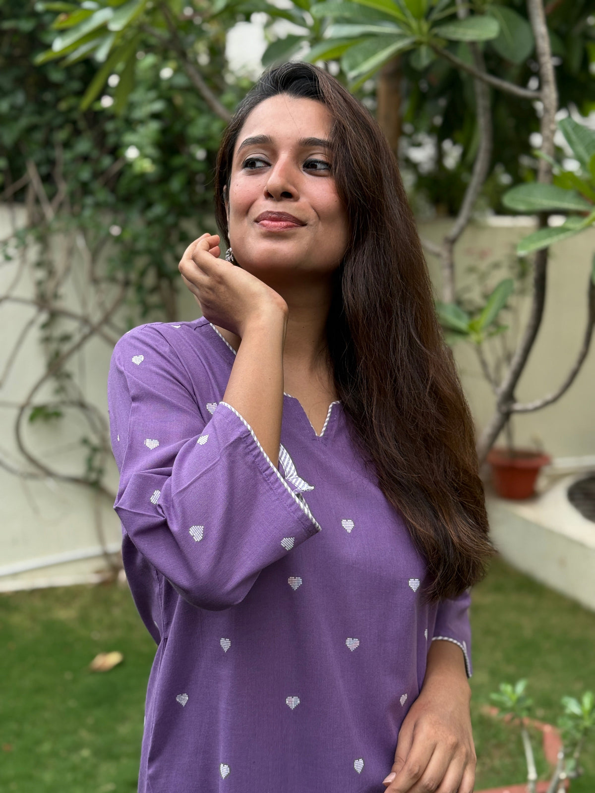 Seerat Handloom Cotton Kurta Pant Set | Handwoven | KanthaIndia