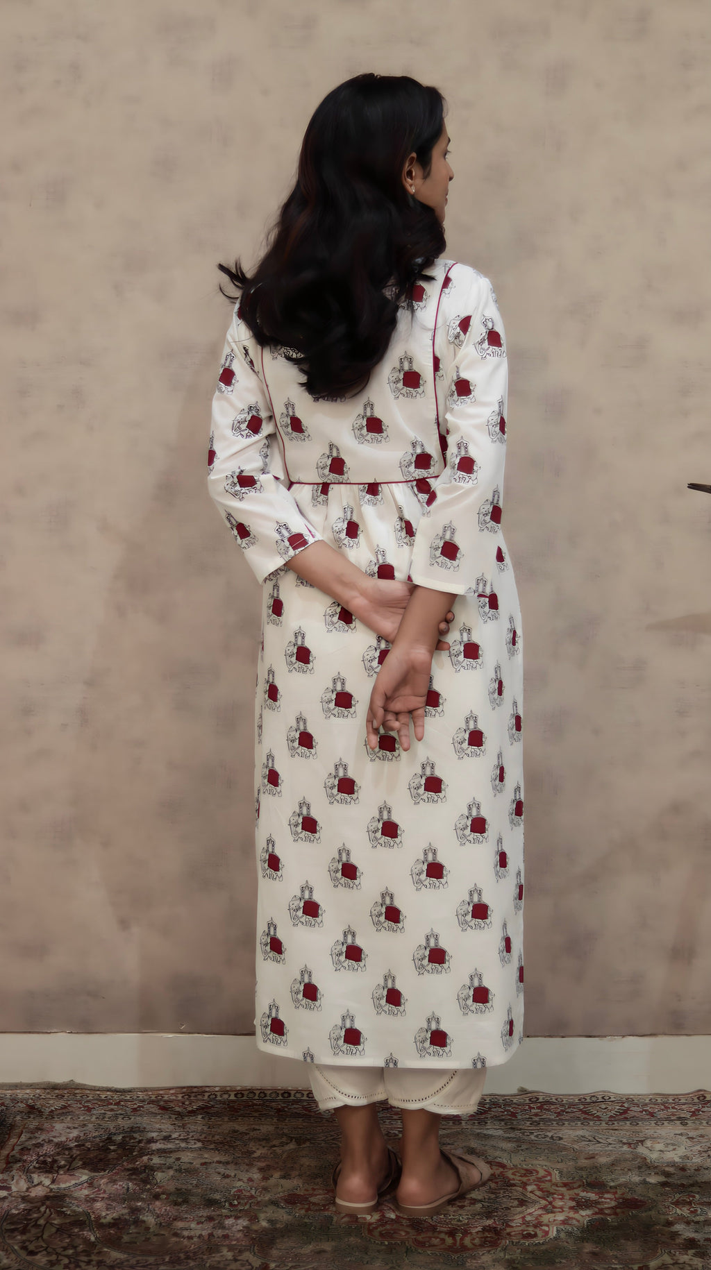 Elephant Print Cotton Kurti | Pure Cotton | KanthaIndia