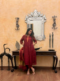 Shanti Red Jamdani Unstitched Fabric Set