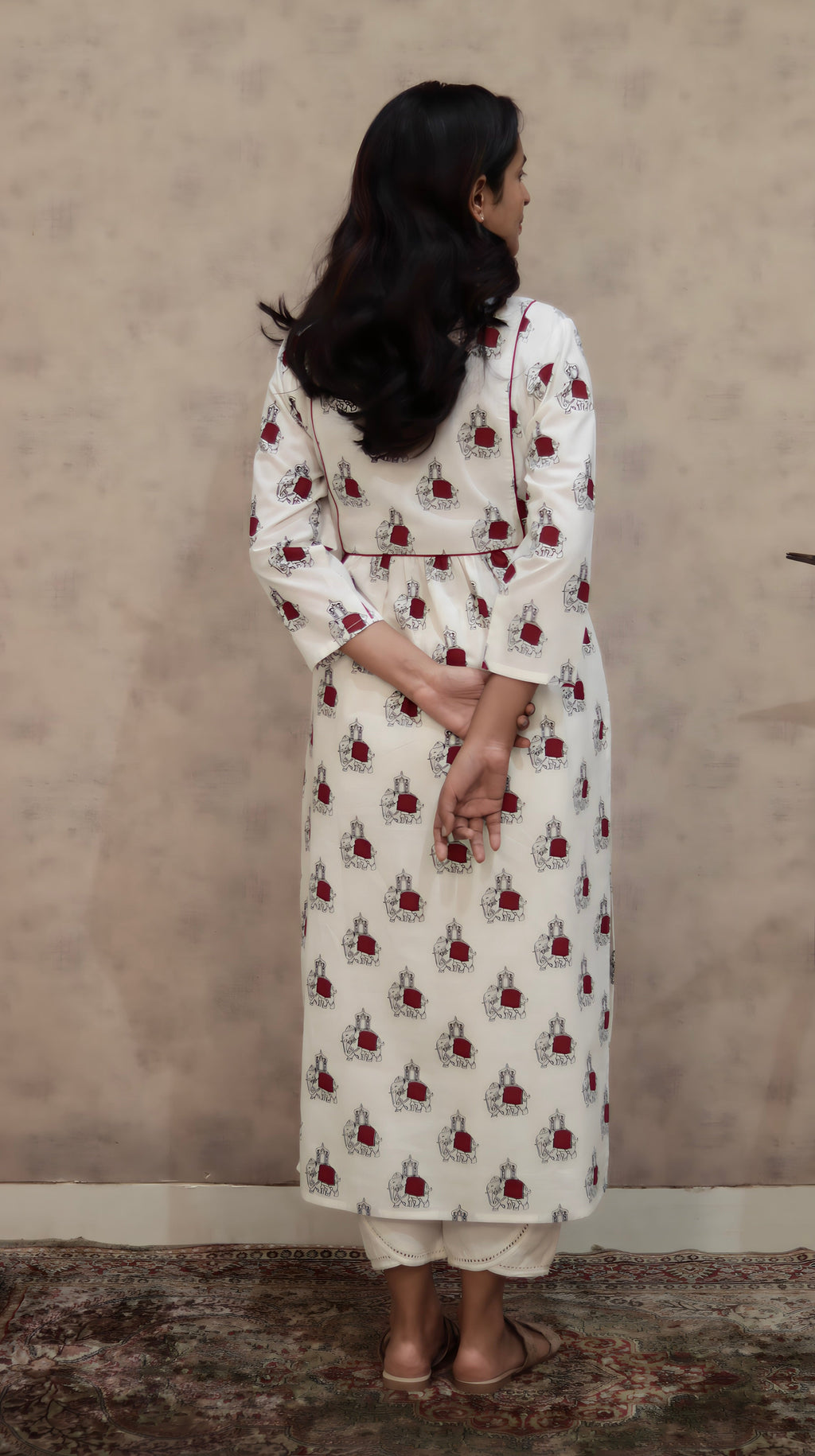 Elephant Print Cotton Kurti | Pure Cotton | KanthaIndia
