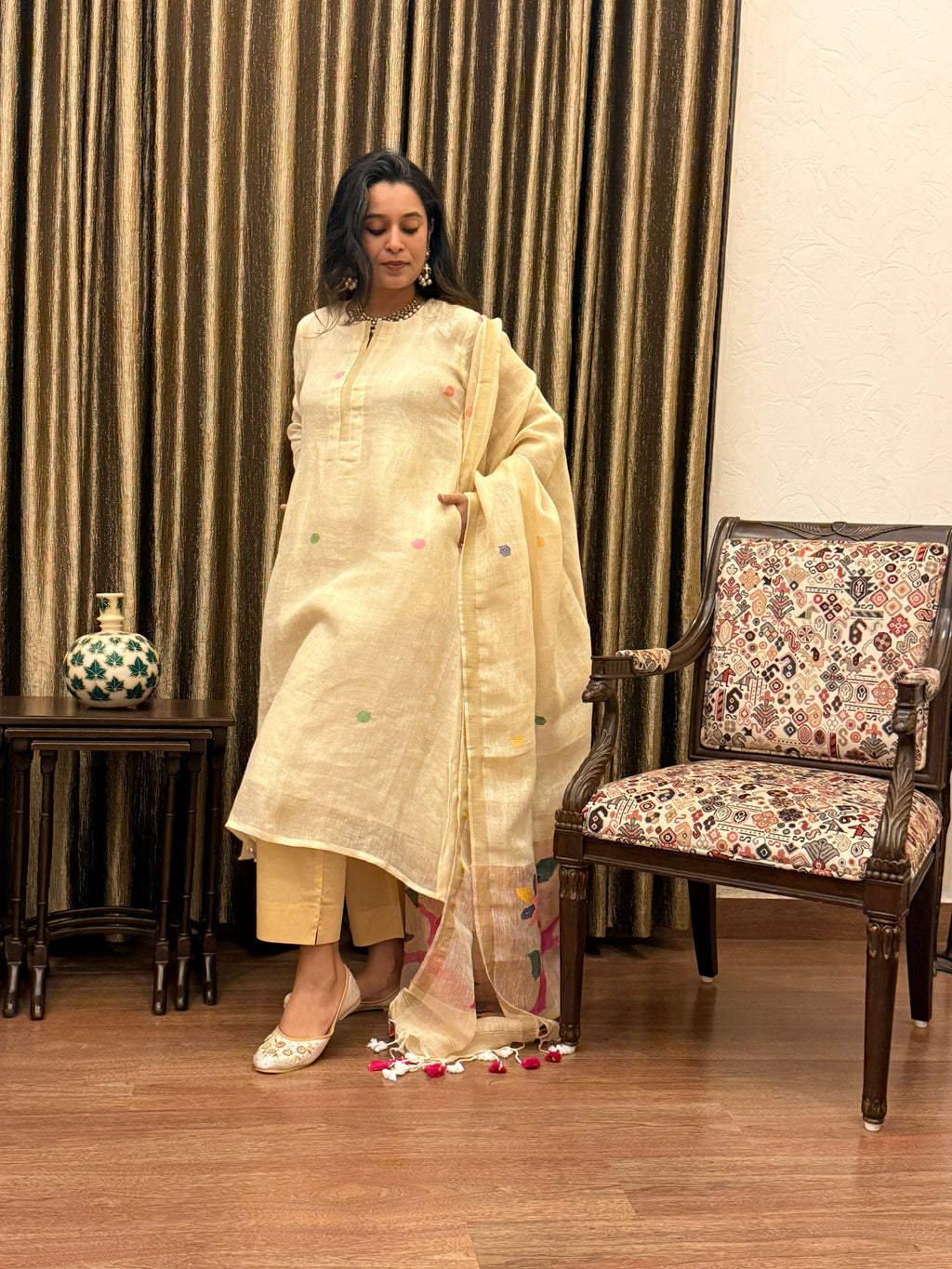 Golden Hour Jamdani Unstitched Fabric Set