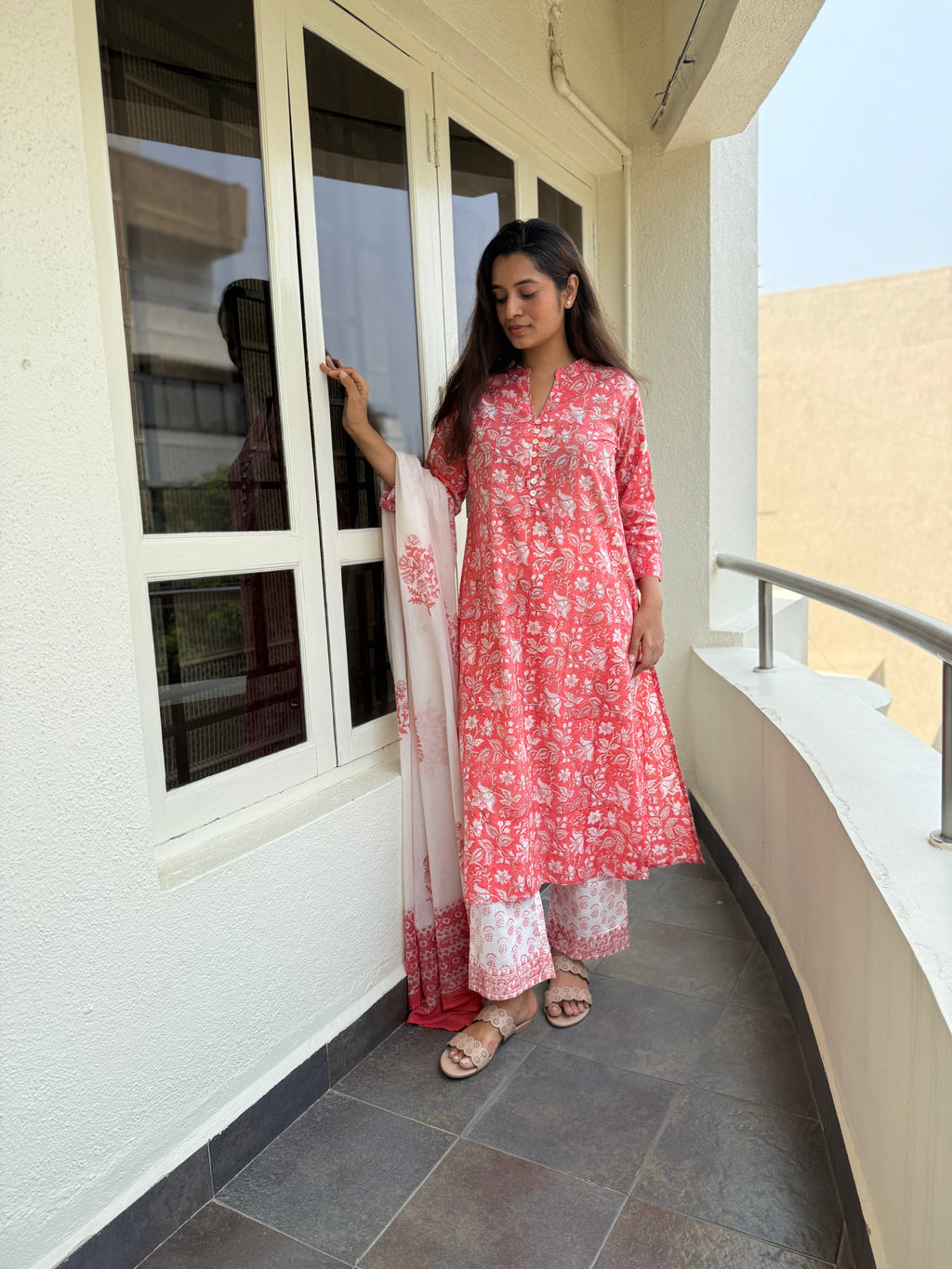 Suryamukhi Bagh Hand Block Printed Cotton Kurta Set | Natural Dyes | KanthaIndia