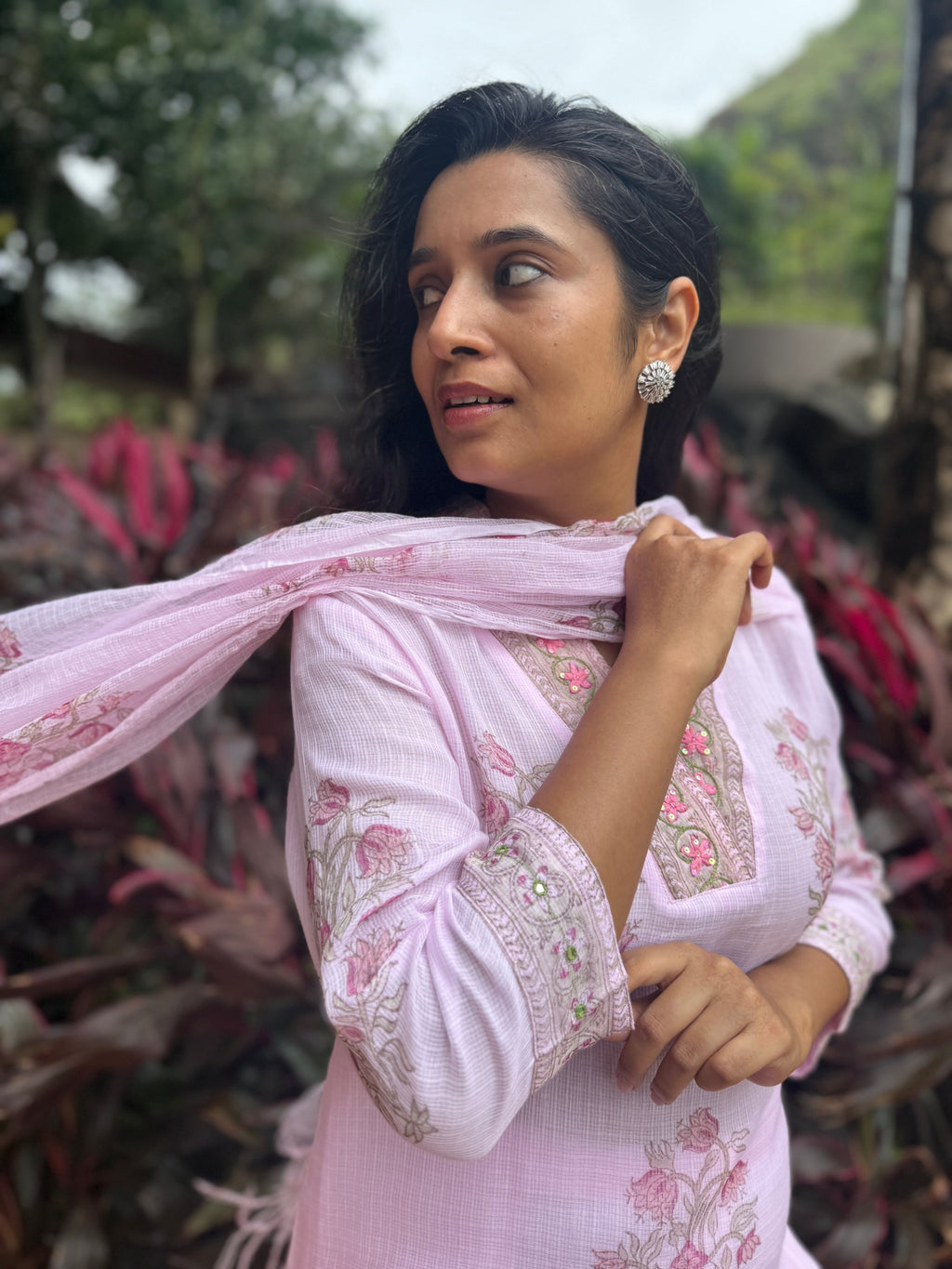 Saumya Kota Doria Dupatta Suit Set | KanthaIndia