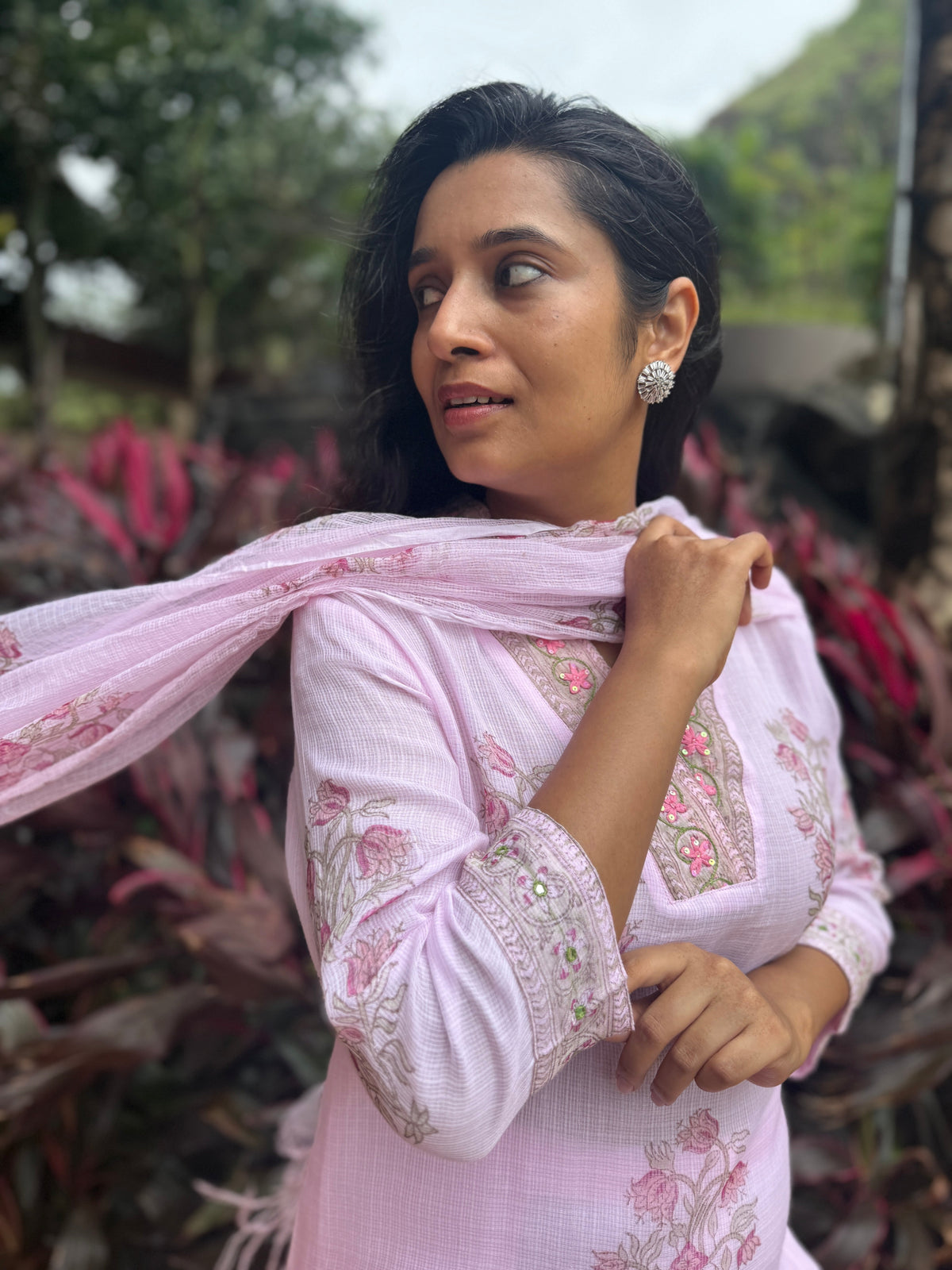 Saumya Kota Doria Dupatta Suit Set | KanthaIndia