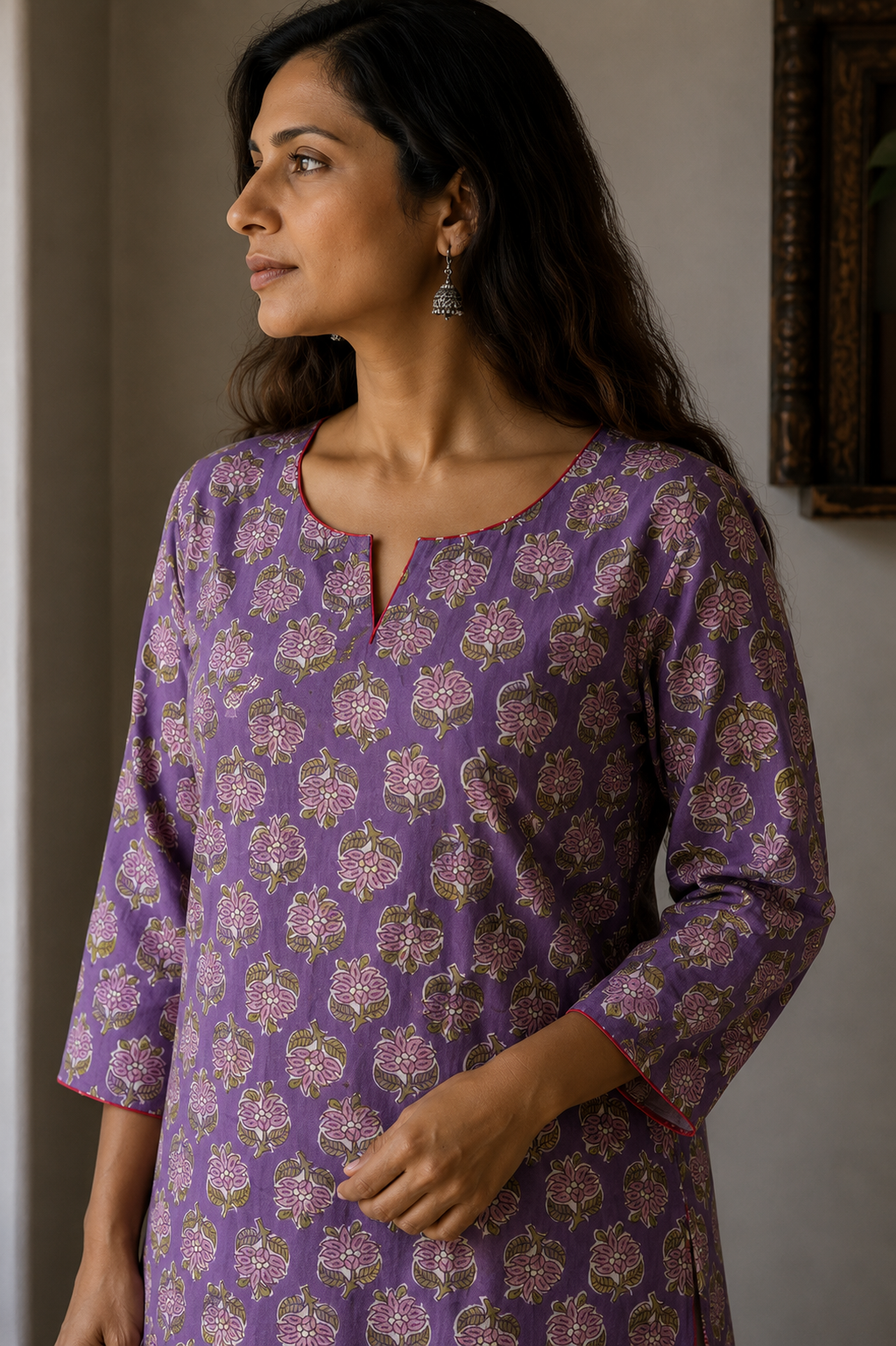 Samarpan Hand Block Printed Cotton Short Kurta | Jaipur | KanthaIndia