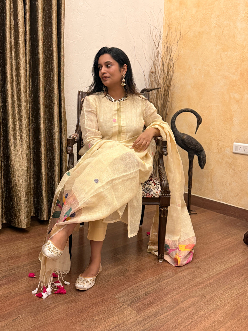Golden Hour Jamdani Unstitched Fabric Set