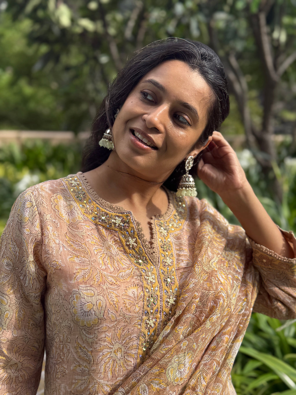 Vasudha Kota Doria Dupatta Suit Set | KanthaIndia