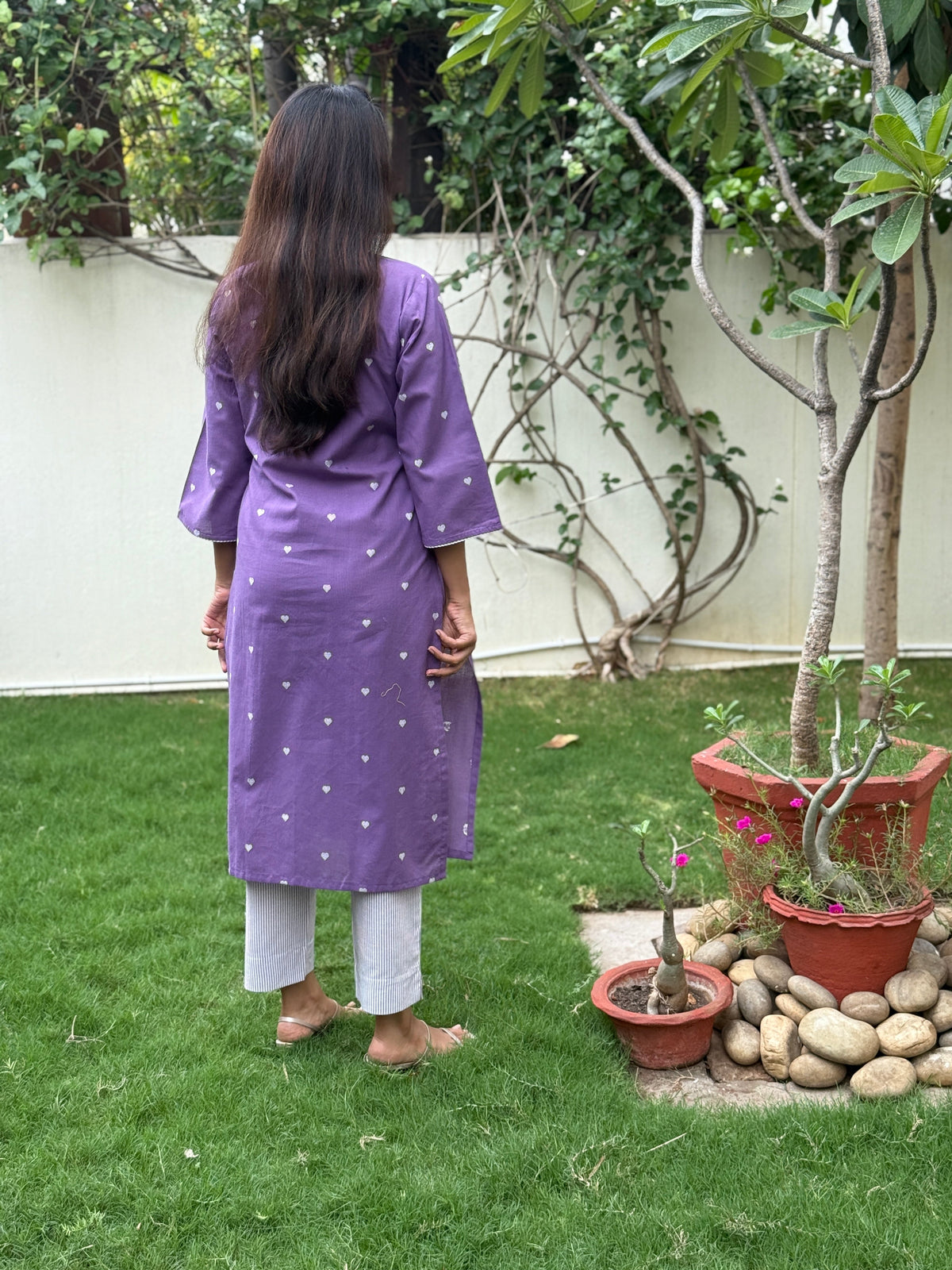 Seerat Handloom Cotton Kurta Pant Set | Handwoven | KanthaIndia