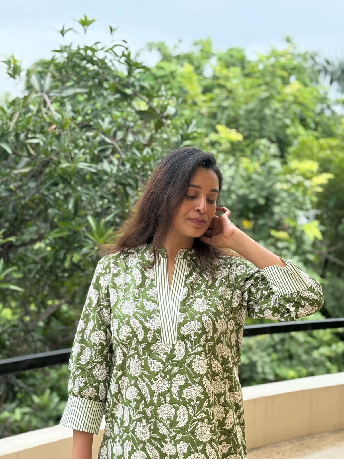 Hariyali Hand Block Printed Cotton Set | KanthaIndia