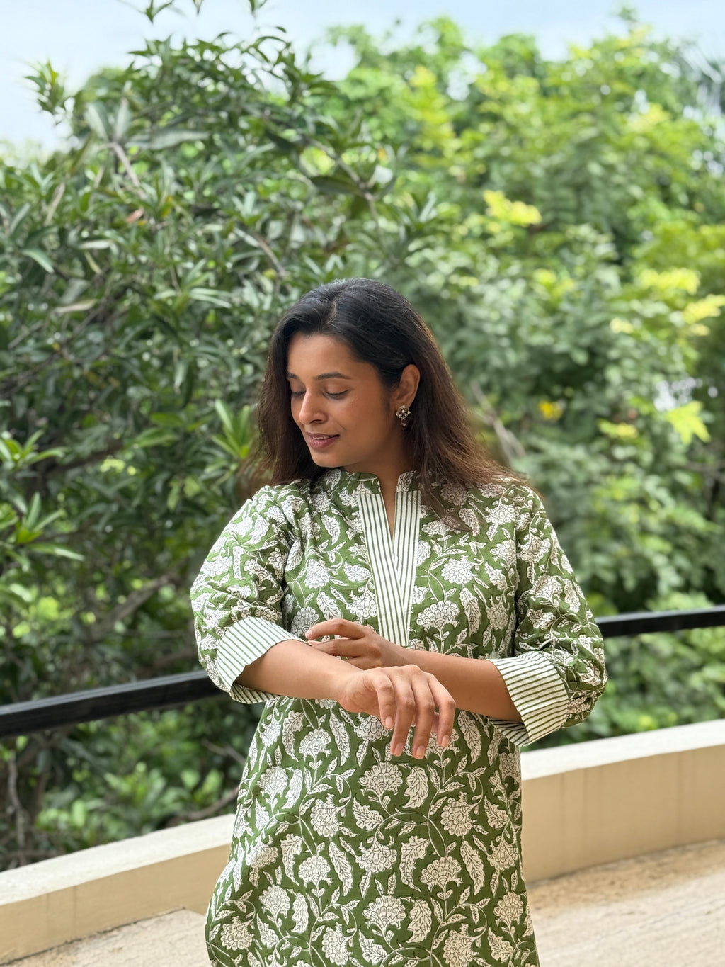Hariyali Hand Block Printed Cotton Set | KanthaIndia