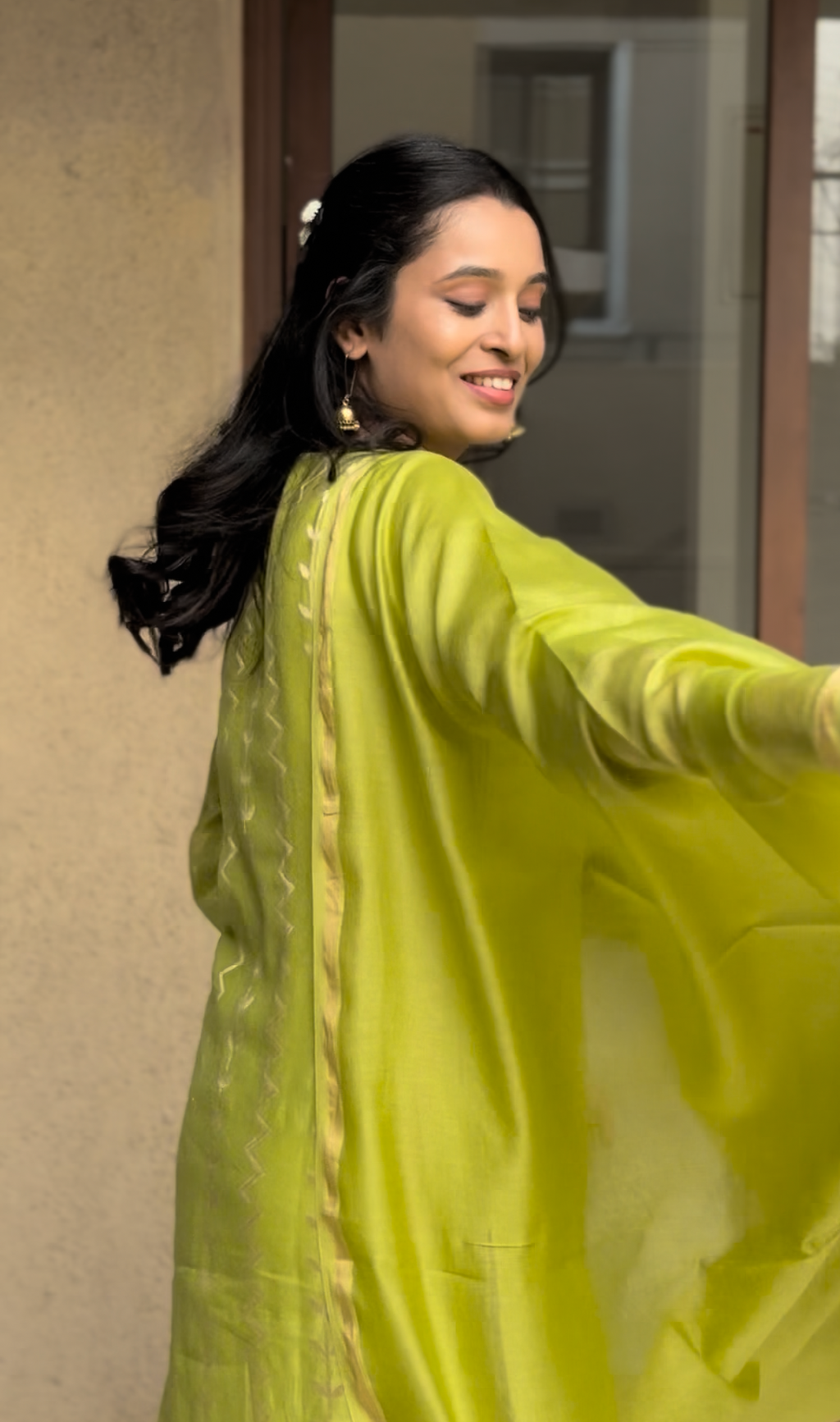 Aadya Banarasi Chanderi Silk Suit Set | Hand Woven | KanthaIndia