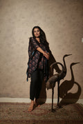 Black Ajrakh Hand Block Printed Modal Kaftan | Free Size | KanthaIndia