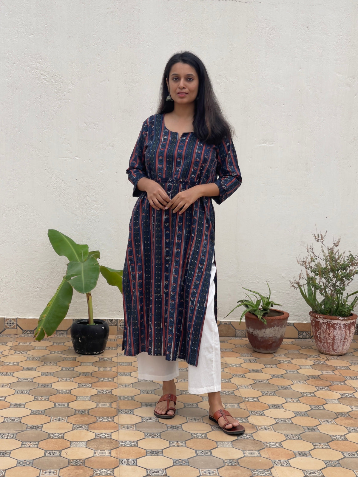 Aneri Akola Hand Block Printed Cotton Kurta | Plus Size 3XL | KanthaIndia