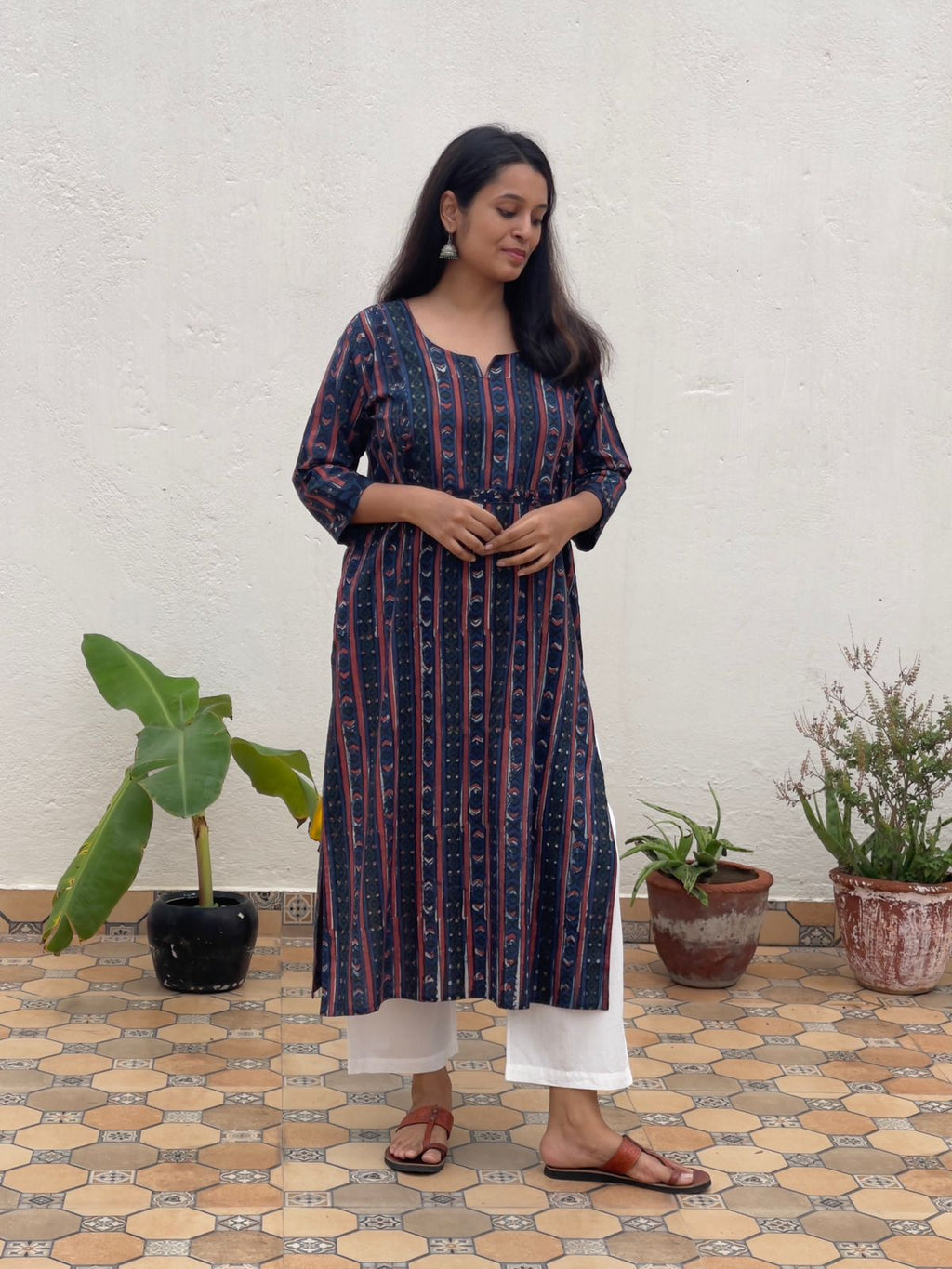 Aneri Akola Hand Block Printed Cotton Kurta | Plus Size 3XL | KanthaIndia